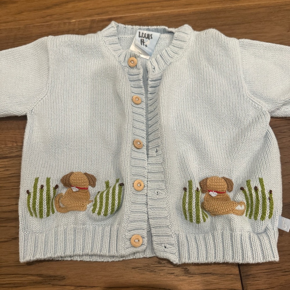 Adorable Baby Cardigan with Puppy Design